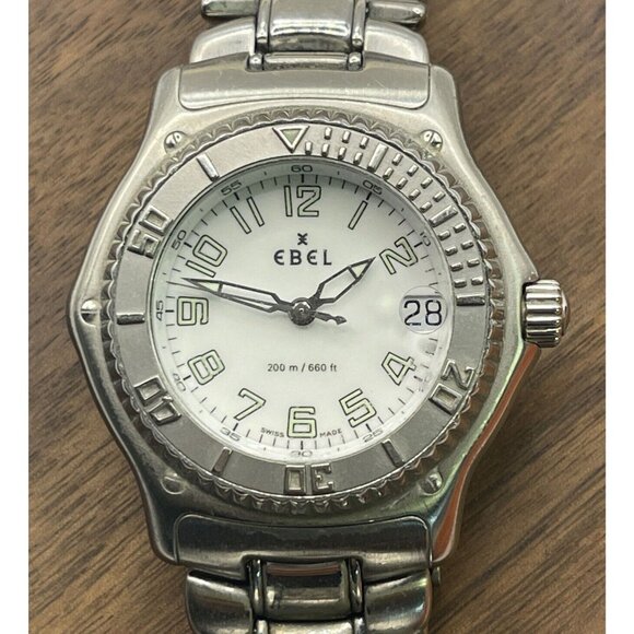 Ebel Discovery 1911 Men's Watch White Dial Swiss Quartz ref 9187341 DEAD BATTERY - Picture 1 of 10